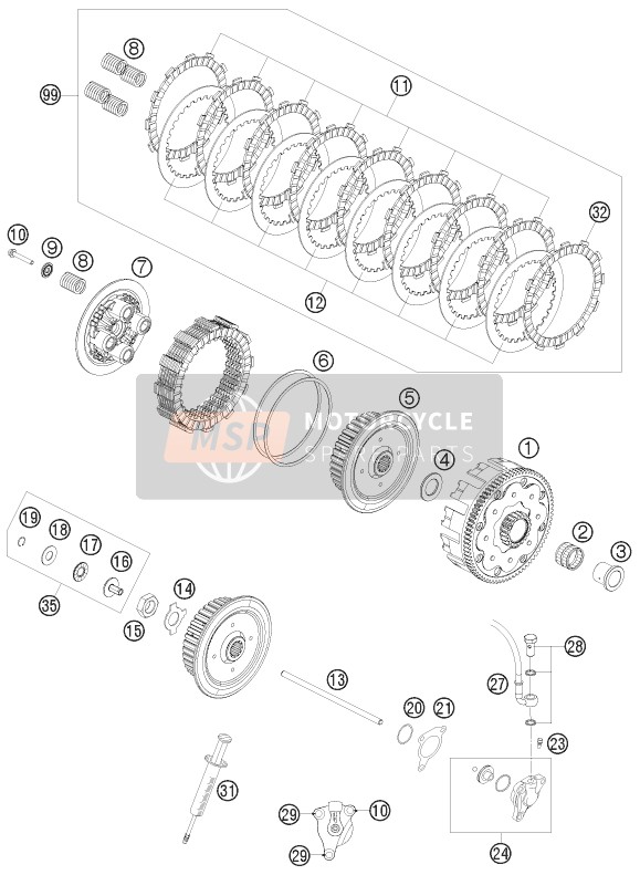 Husaberg FE 570, Europe 2011 Clutch for a 2011 Husaberg FE 570, Europe