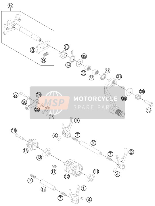 Husaberg FE 250, Australia 2013 Shifting Mechanism for a 2013 Husaberg FE 250, Australia