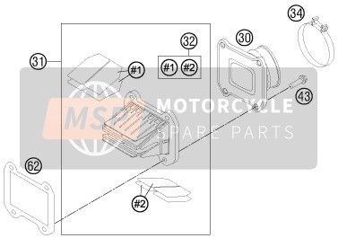 Husaberg TE 300, Europe 2013 Caja de válvula de láminas para un 2013 Husaberg TE 300, Europe