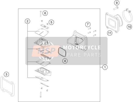 Husaberg TE 250, Europe 2014 Boîtier de valve Reed pour un 2014 Husaberg TE 250, Europe