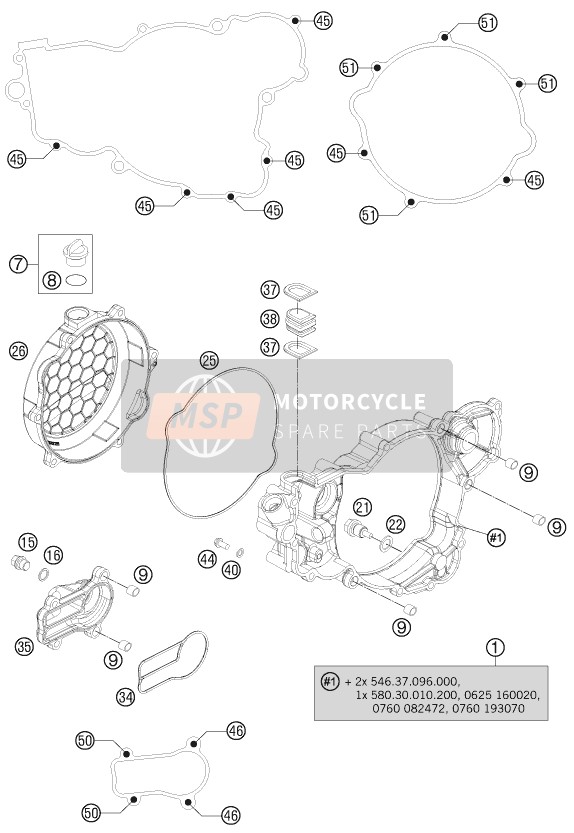 Husaberg TE 250, United States 2014 Clutch Cover for a 2014 Husaberg TE 250, United States