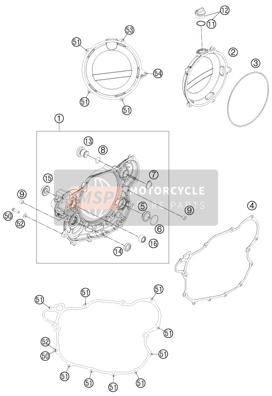 Husaberg FE 501, United States 2014 Clutch Cover for a 2014 Husaberg FE 501, United States