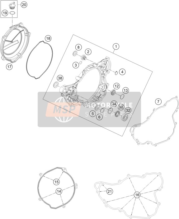 Husaberg FE 250, Australia 2015 Kupplungsabdeckung für ein 2015 Husaberg FE 250, Australia
