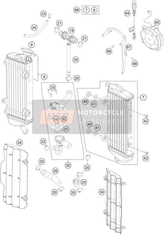 Husaberg FE 450, Europe 2015 Kühlmittelsystem für ein 2015 Husaberg FE 450, Europe