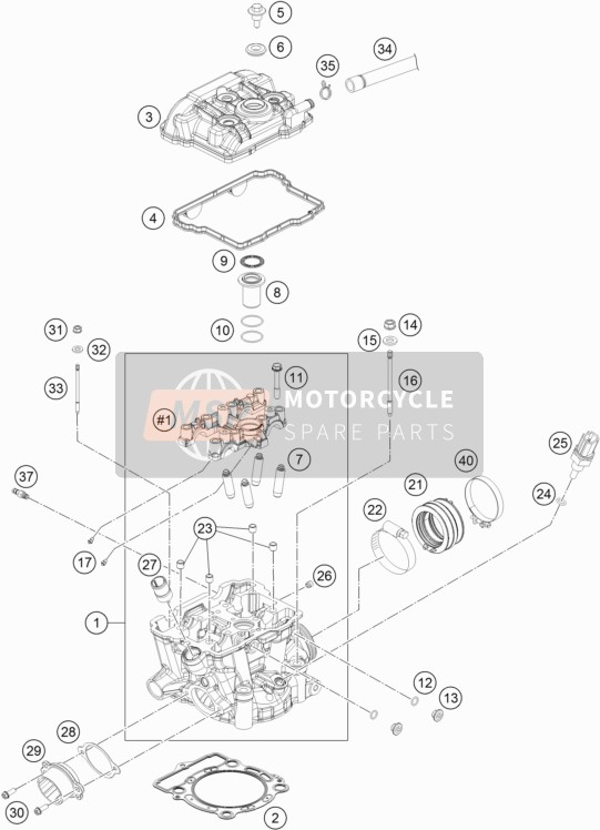 Husaberg FE 350, United States 2018 Cylinder Head for a 2018 Husaberg FE 350, United States