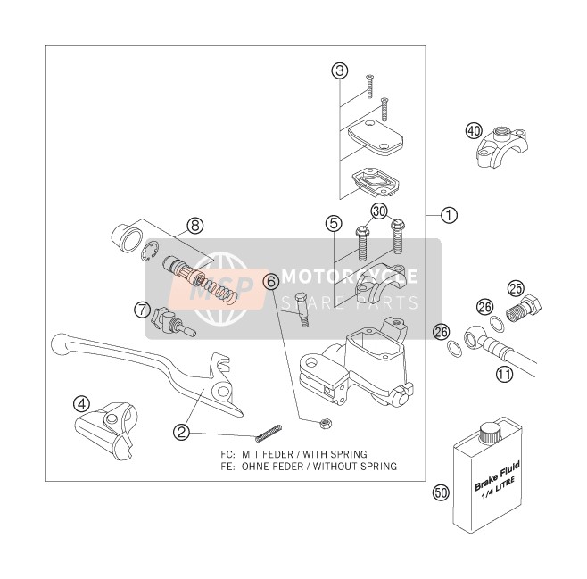 50313002100, Handbrake Lever Short 2001, Husqvarna, 0