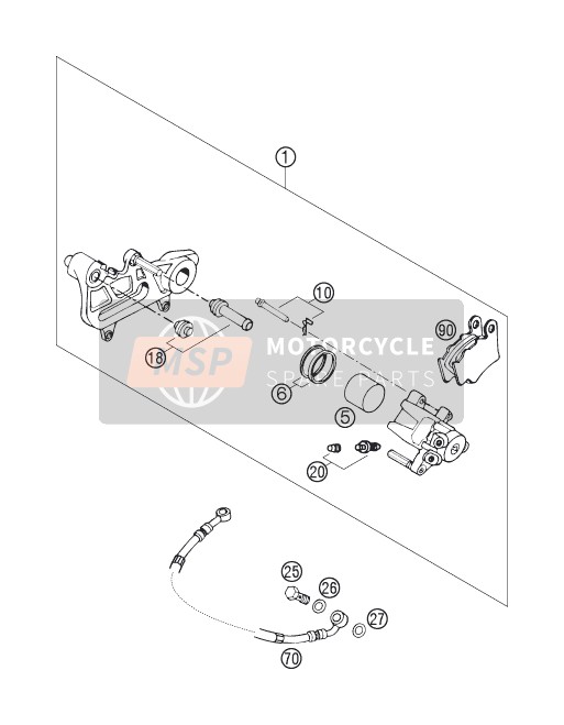 Husaberg FS 450e/6, Europe 2005 Rear Brake Caliper for a 2005 Husaberg FS 450e/6, Europe