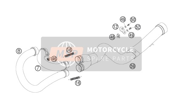 Husaberg FS 650e/6, Europe 2006 Exhaust System for a 2006 Husaberg FS 650e/6, Europe