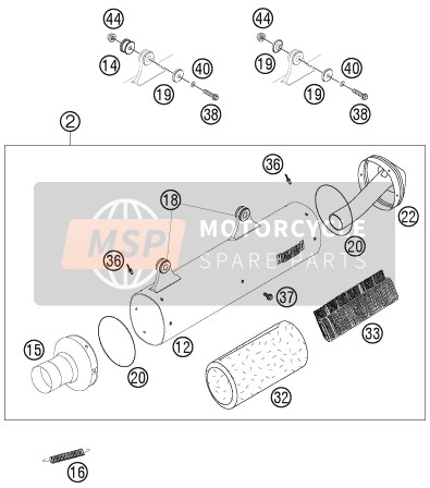 Husaberg FS 550e/6, Europe 2007 ABGASSYSTEM für ein 2007 Husaberg FS 550e/6, Europe