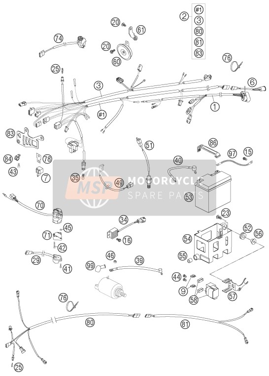 Husaberg FS 550e/6, Europe 2007 Wiring Harness for a 2007 Husaberg FS 550e/6, Europe