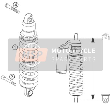 Husaberg FE 450e/6, United States 2008 Shock Absorber for a 2008 Husaberg FE 450e/6, United States