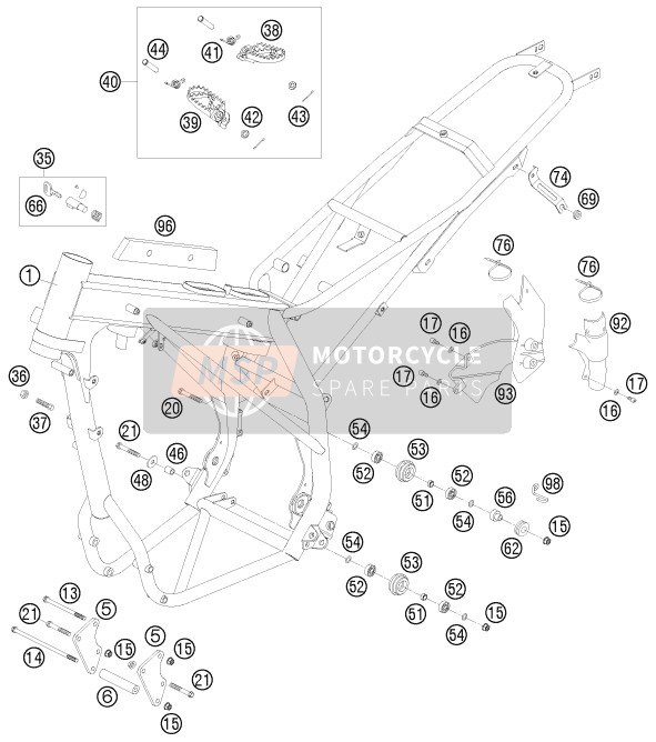 Husaberg FE 550e/6, Europe 2008 Rahmen für ein 2008 Husaberg FE 550e/6, Europe