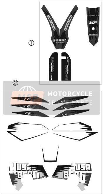 Husaberg FE 650e/6, Europe 2008 Decal for a 2008 Husaberg FE 650e/6, Europe