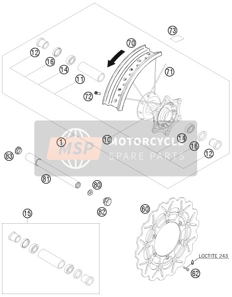 Husaberg FS 650c/6, Europe 2008 Rueda delantera para un 2008 Husaberg FS 650c/6, Europe