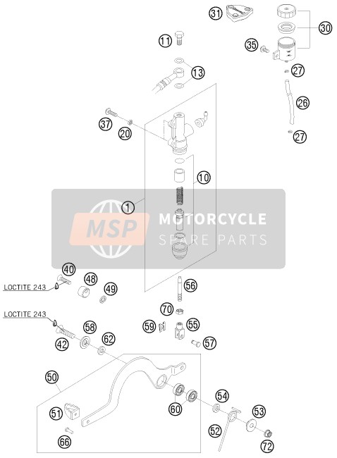 Husaberg FS 650c/6, Europe 2008 Rear Brake Control for a 2008 Husaberg FS 650c/6, Europe