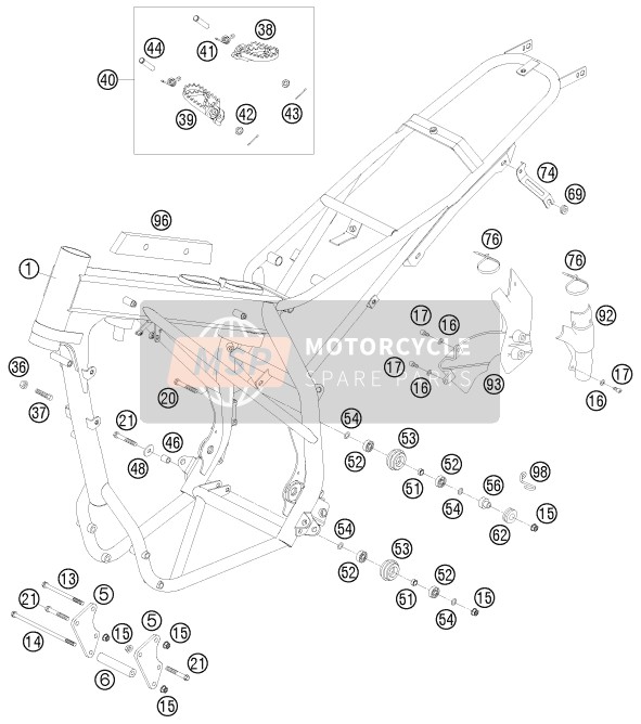 Husaberg FE 650e/6, United States 2008 Frame voor een 2008 Husaberg FE 650e/6, United States