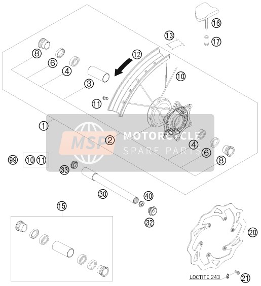 Husaberg FE 450, United States 2009 Ruota anteriore per un 2009 Husaberg FE 450, United States