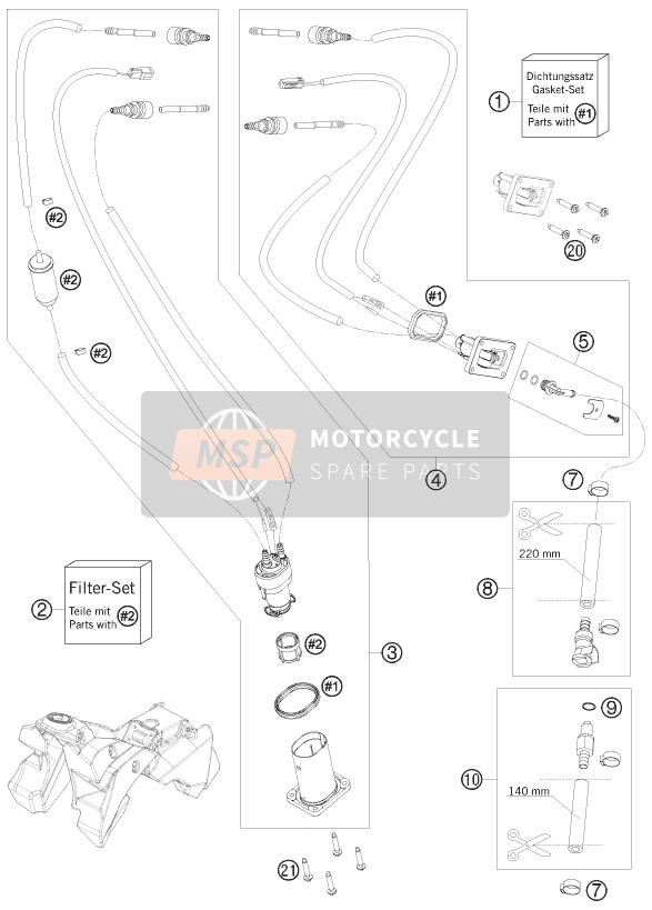 Husaberg FE 570, United States 2009 Fuel Pump for a 2009 Husaberg FE 570, United States