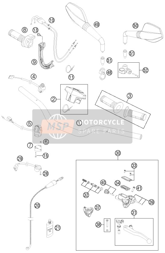 61112041000, Review Mirror R/s           07, Husqvarna, 0