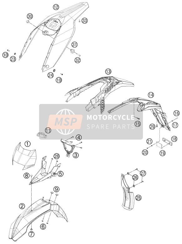 Husaberg TE 300, Europe 2011 ABDECKUNG, KOTFLÜGEL für ein 2011 Husaberg TE 300, Europe