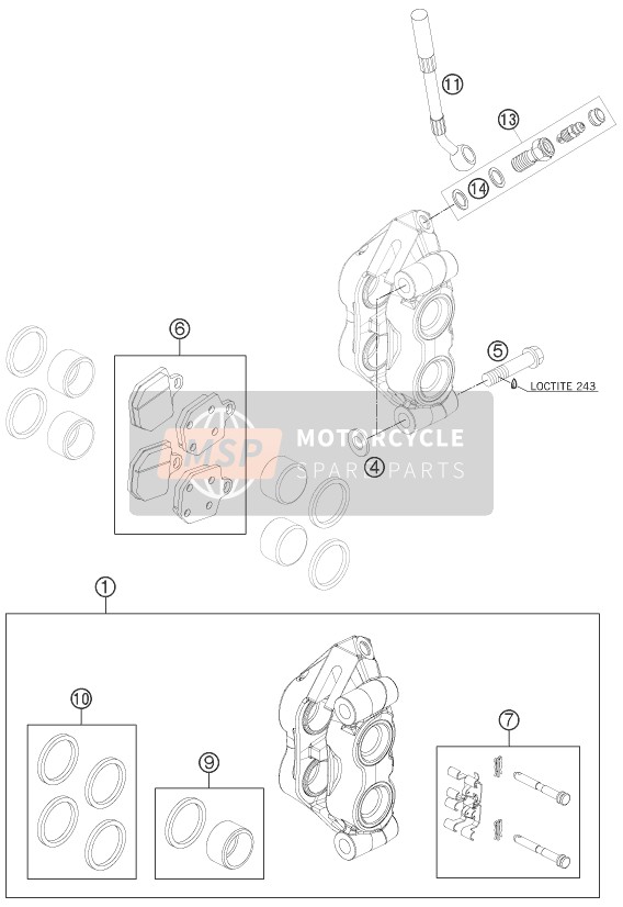 Husaberg FS 570, United States 2011 Front Brake Caliper for a 2011 Husaberg FS 570, United States