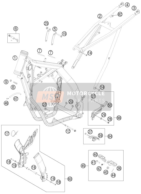 50303401500DA, Frame ''BC10'' Yellow, Husqvarna, 0