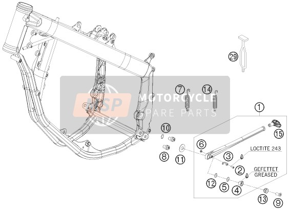 Husaberg FE 570, Australia 2012 Lato / Cavalletto centrale per un 2012 Husaberg FE 570, Australia