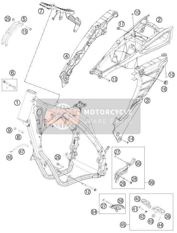 Husaberg TE 125, Europe 2013 Rahmen für ein 2013 Husaberg TE 125, Europe