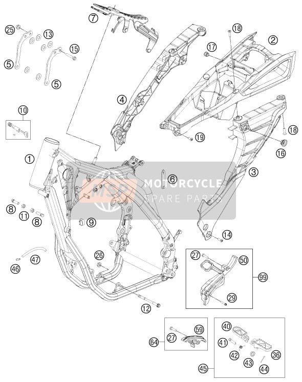 Husaberg FE 250, Australia 2013 Frame voor een 2013 Husaberg FE 250, Australia