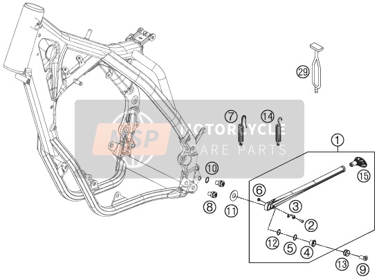 Husaberg TE 250, Europe 2013 Lato / Cavalletto centrale per un 2013 Husaberg TE 250, Europe