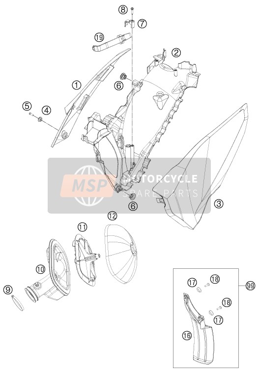 Husaberg FE 250, United States 2014 Luftfilter für ein 2014 Husaberg FE 250, United States