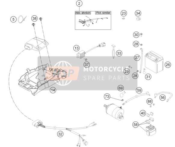 Husaberg TE 250, United States 2014 Wiring Harness for a 2014 Husaberg TE 250, United States