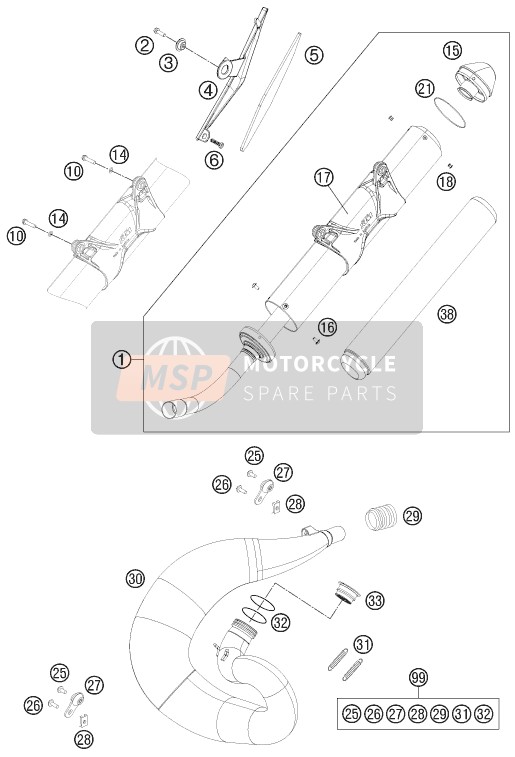 Husaberg TE 300, Australia 2014 Exhaust System for a 2014 Husaberg TE 300, Australia