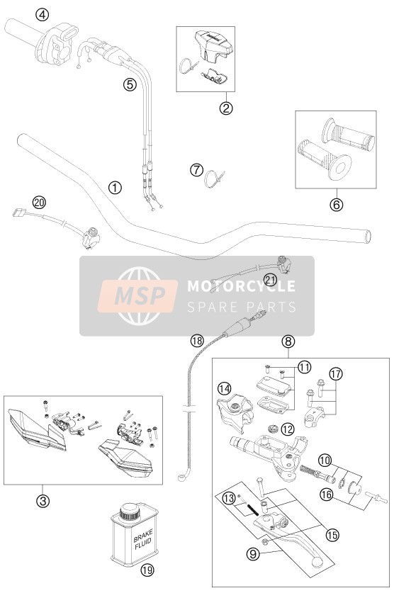 Husaberg FE 501, United States 2014 Manillar, Control S para un 2014 Husaberg FE 501, United States