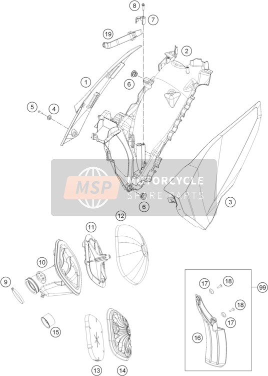 Husaberg FE 450, Australia 2015 Luchtfilter voor een 2015 Husaberg FE 450, Australia