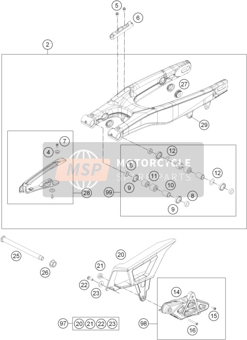 Husaberg FE 450, Australia 2015 Braccio oscillante per un 2015 Husaberg FE 450, Australia