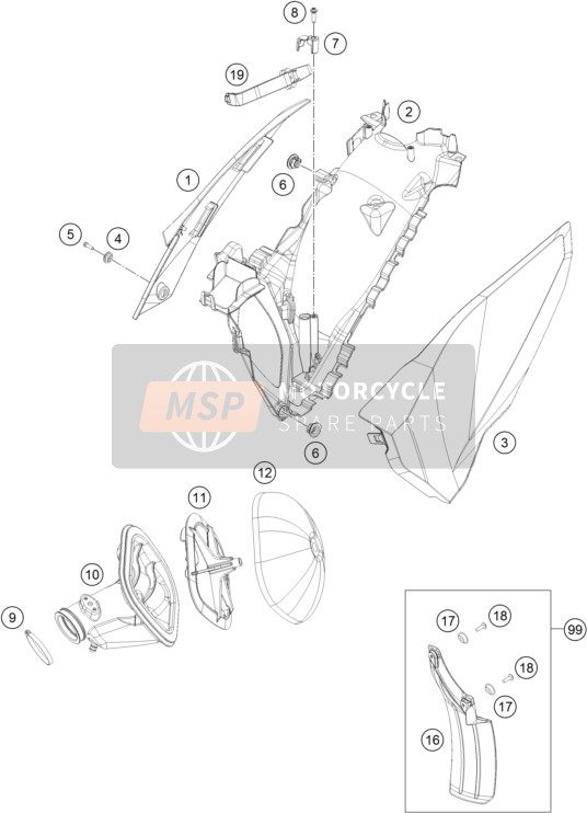 Husaberg FE 450, United States 2016 Luchtfilter voor een 2016 Husaberg FE 450, United States