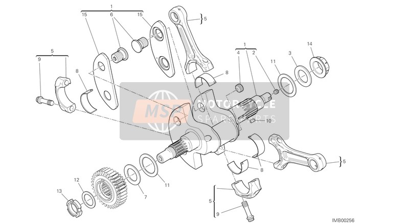 14622373AB, C.Shaft Assy S.71.5-SPARE PART-SEL 1-2, Ducati, 0