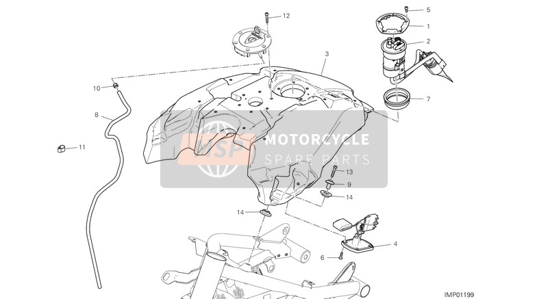 Ducati DIAVEL 1260 2021 Depósito de combustible para un 2021 Ducati DIAVEL 1260