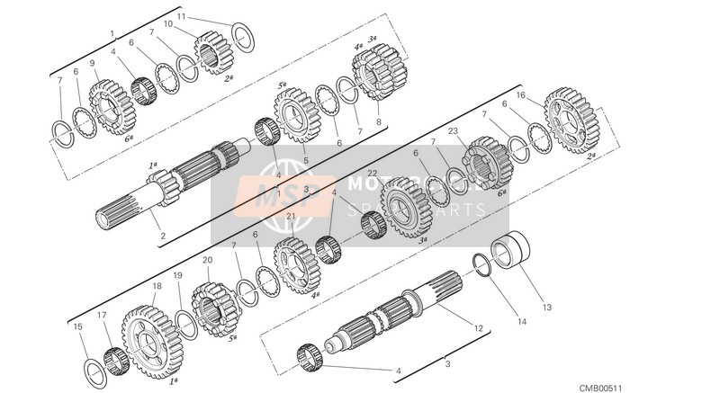 17213351B, Engrenage Entraine 5EME Vitesse D23, Ducati, 0