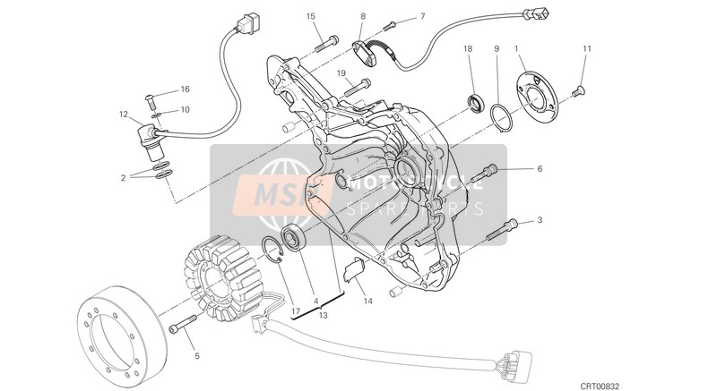 24221413HN, Complete Generator Cover, Ducati, 0