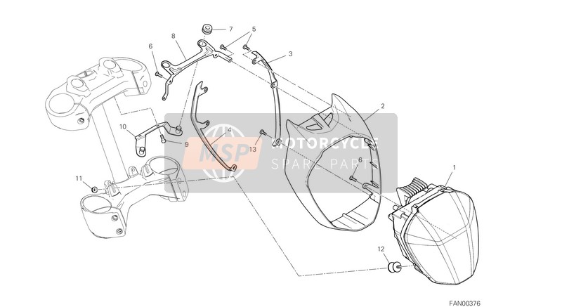 46016911A, Support Gauche, Ducati, 0