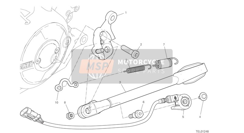 55610802CA, Bequille Laterale, Ducati, 0