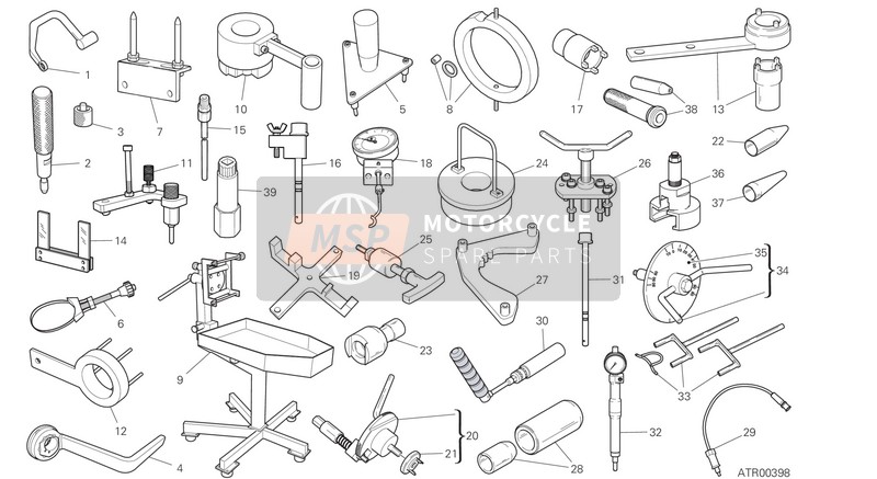 Ducati DIAVEL 1260 2021 WORKSHOP SERVICE TOOLS (ENGINE) for a 2021 Ducati DIAVEL 1260