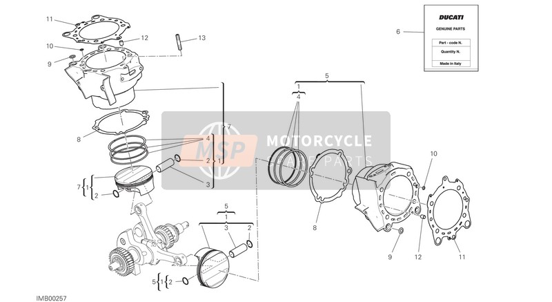 Ducati Diavel 1260 EU 2019 Cilindros - Pistones para un 2019 Ducati Diavel 1260 EU