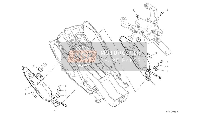 Ducati Diavel 1260 EU 2019 Feu arrière pour un 2019 Ducati Diavel 1260 EU