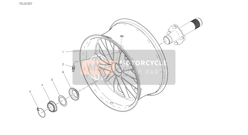 Ducati Diavel 1260 EU 2020 Rear Wheel for a 2020 Ducati Diavel 1260 EU