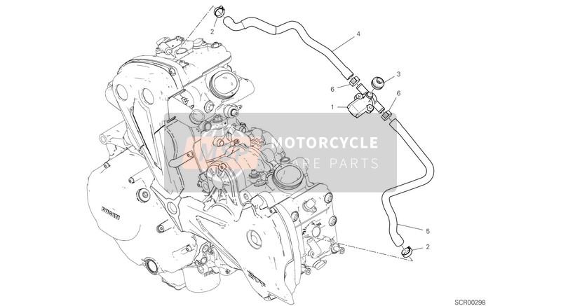 Ducati Diavel 1260 EU 2020 Sistema de aire secundario para un 2020 Ducati Diavel 1260 EU