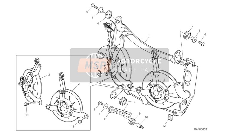 Ducati Diavel 1260 EU 2020 Waterkoeler voor een 2020 Ducati Diavel 1260 EU