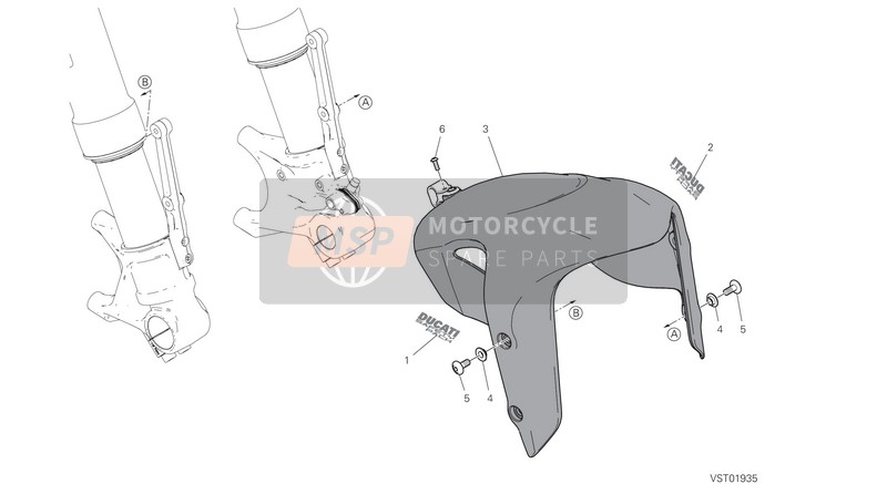 Ducati DIAVEL 1260 LAMBORGHINI 2021 FRONT MUDGUARD for a 2021 Ducati DIAVEL 1260 LAMBORGHINI